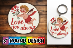 Radiant Circle Keychain Magic PNG, Cupid Product Image 1