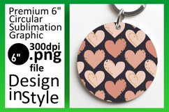 Vibrant Round Design Keychain Template , Heart Product Image 1