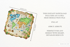 Summer Tropical Old Maps Clipart Product Image 7