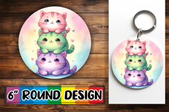Radiant Round Ornaments PNG Design, Cute Animals Product Image 1