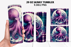 Octopus Skinny Tumbler 20oz Wrap Design, Animal Tumbler Wrap Product Image 1