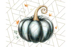 Fall Pumpkin Clipart PNG, Autumn Pumpkins, Jewel Tones Png Product Image 5
