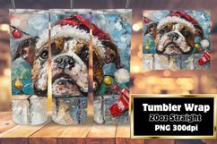Holiday Tumbler Wrap Design Winter Peeking Dog Sublimation Product Image 1