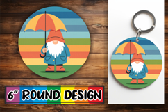Radiant Ornaments Circle Sublimation PNG, Spring Gnomes Product Image 1