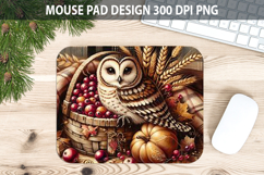 Owl Mouse pad Sublimation - Thanksgiving PNG Design Product Image 1