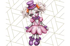 Creepy Clown Halloween PNG Clipart, Spooky Circus Art Product Image 5