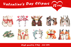 Valentine Woodland Animals Clipart PNG Product Image 1