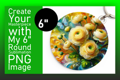 Sophisticated Circle PNG Car Coaster , Flowers Product Image 1