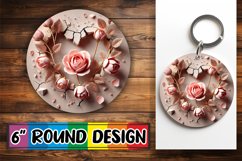 Radiant Circle Coaster Sublimation, 3D Heart Product Image 1