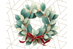 Christmas Wreath Clipart, Holiday Greenery PNG Illustrations Product Image 5