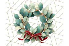Christmas Wreath Clipart, Holiday Greenery PNG Illustrations Product Image 5