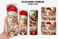 Bear Skinny Tumbler 20oz Wrap Design, Christmas Tumbler Product Image 1