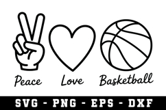 Basketball Love Peace Svg |Basketball SVG Cut files | Cricut Product Image 1
