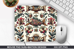 Flower Mouse Pad Sublimation, Easter Mouse Pad PNG Design Product Image 1