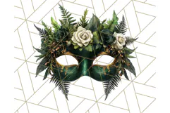 Vintage Garden Masquerade Floral Eye Mask PNG Clipart Product Image 5