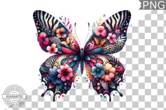 Vibrant Floral Butterfly Sublimation - Clipart PNG Design Product Image 1