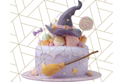 Realistic Halloween Cake Clipart PNG, Spooky Desserts Product Image 5