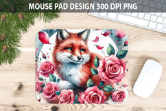Watercolor Foxes Mouse Pad Sublimation - Valentines PNG Product Image 1
