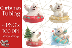 Christmas Characters Snow Tubing PNG Product Image 1