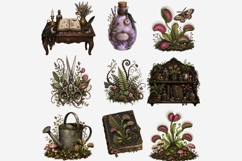 Dark Cottagecore Plant Clipart | 21 PNG Files | Gothic Product Image 5