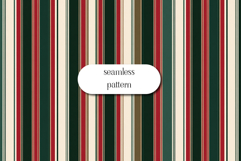 Green Red and Cream Seamless Classic Stripe Pattern Product Image 1