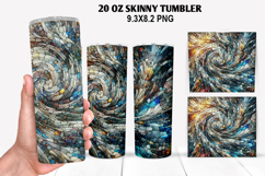 Skinny Tumbler 20oz Wrap Design, Stained Tumble PNG Design Product Image 1
