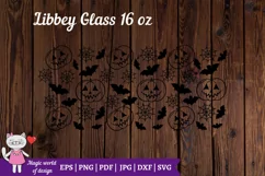 Halloween Pumpkins 16 oz Libbey Full Wrap Glass svg Product Image 2