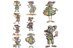 Whimsical Summer Beach Grandma Clipart Product Image 10