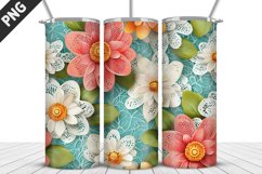 Flowers Tumbler Wrap | Sublimation Design | Tumbler PNG Product Image 1