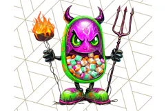 Haunted Treats Clipart PNG, Halloween Candy Art Product Image 5
