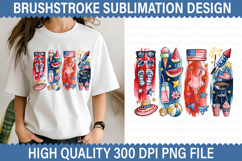 4th of July Brushstroke Sublimation - Patriotic Brushstroke Product Image 1
