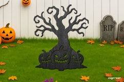 Spooky Tree Garden Stake Laser Cut | Glowforge | SVG Product Image 1