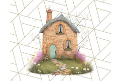 Whimsical Cottagecore Cottage PNG Clipart, Fairy House Png Product Image 5
