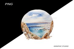 Greece summer clipart, Mediterranean Vacation Clipart Product Image 1