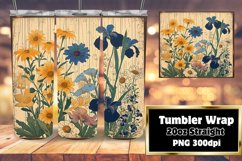 Retro Floral Pattern Sublimation Wrap - 20oz Product Image 1