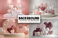 Soft Textured Heart Podium Background Product Image 1