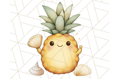 Cute Pineapple Character Clipart, Summer Tropical Fruit PNG Product Image 5