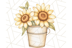 Rustic Sunflower Clipart, Soft Country Farmhouse Florals Png Product Image 5
