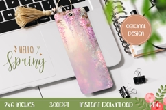 Pink Flowers Bookmark Printable, Wisteria Bookmark Print Product Image 1