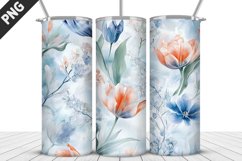 Flowers Tumbler Wrap | Sublimation Design | Tumbler PNG Product Image 1
