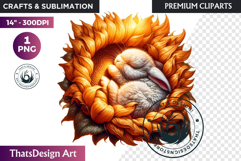 Enchanted Woodland Animal &amp; Sunflower Clipart PNG Product Image 1