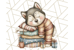 Christmas Pets in Pajamas Clipart PNG, Christmas Png Clipart Product Image 5