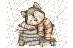 Christmas Pets in Pajamas Clipart PNG, Christmas Png Clipart Product Image 5