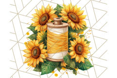 Floral Sewing Clipart PNG Vintage Sewing Elements Needlework Product Image 5