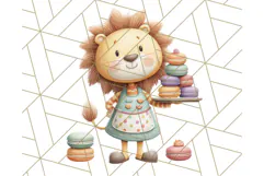 Cozy Safari Baking Animals PNG, Cute Jungle Kitchen Art Product Image 5