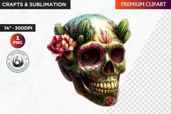 Sugar Skull Clipart, dia de los muertos, Day of the Dead PNG Product Image 1