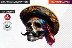 Sugar Skull Clipart, dia de los muertos, Day of the Dead PNG Product Image 1