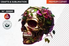 Sugar Skull Clipart, dia de los muertos, Day of the Dead PNG Product Image 1