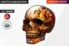 Sugar Skull Clipart, dia de los muertos, Day of the Dead PNG Product Image 1