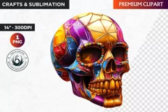 Sugar Skull Clipart, dia de los muertos, Day of the Dead PNG Product Image 1